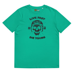 Camiseta de algodón orgánico unisex Live Fast N