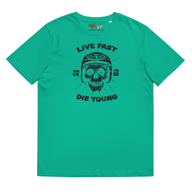 Camiseta de algodón orgánico unisex Live Fast N