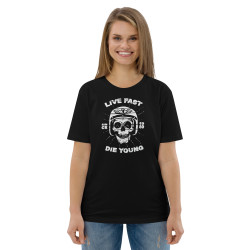 Unisex organic cotton t-shirt Live Fast B