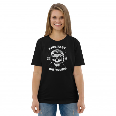 Camiseta de algodón orgánico unisex Live Fast B