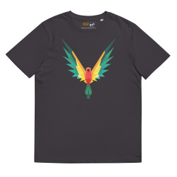 Camiseta de algodón orgánico unisex Loro Fractal