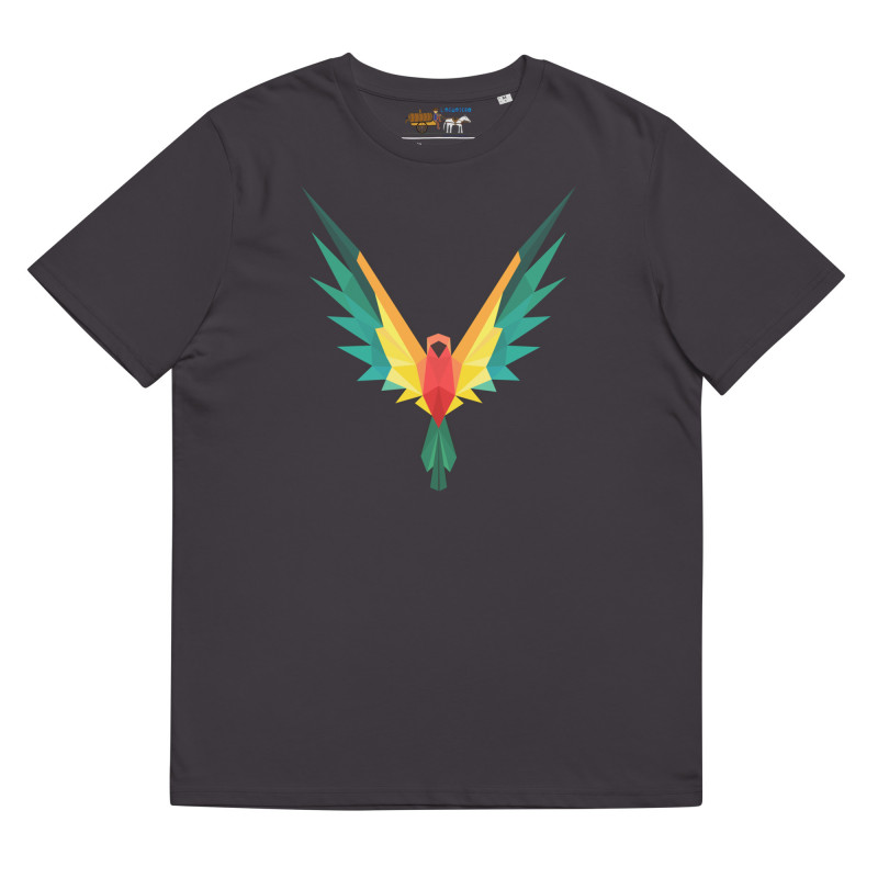 Camiseta de algodón orgánico unisex Loro Fractal