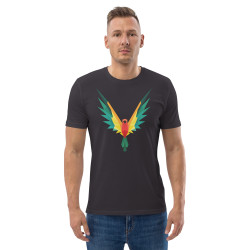 Camiseta de algodón orgánico unisex Loro Fractal