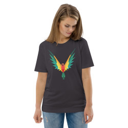 Camiseta de algodón orgánico unisex Loro Fractal