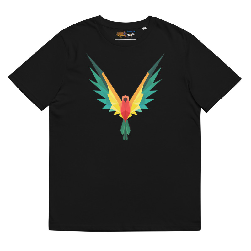 Unisex organic cotton t-shirt Fractal Parrot