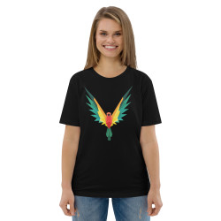 Camiseta de algodón orgánico unisex Loro Fractal