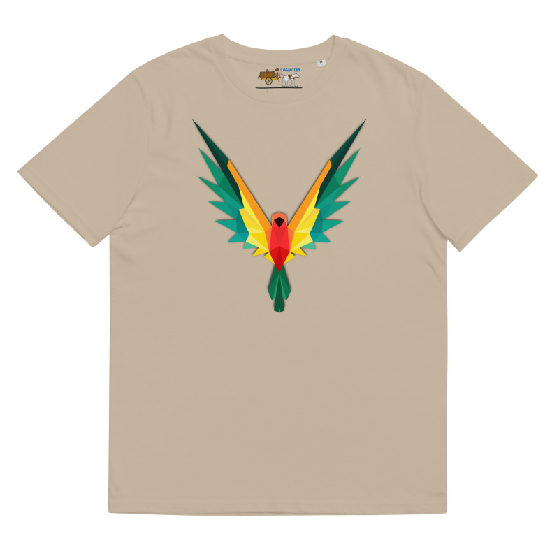 Camiseta de algodón orgánico unisex Loro Fractal