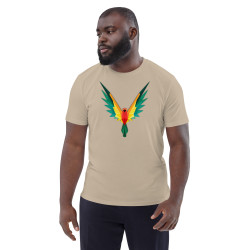 Camiseta de algodón orgánico unisex Loro Fractal