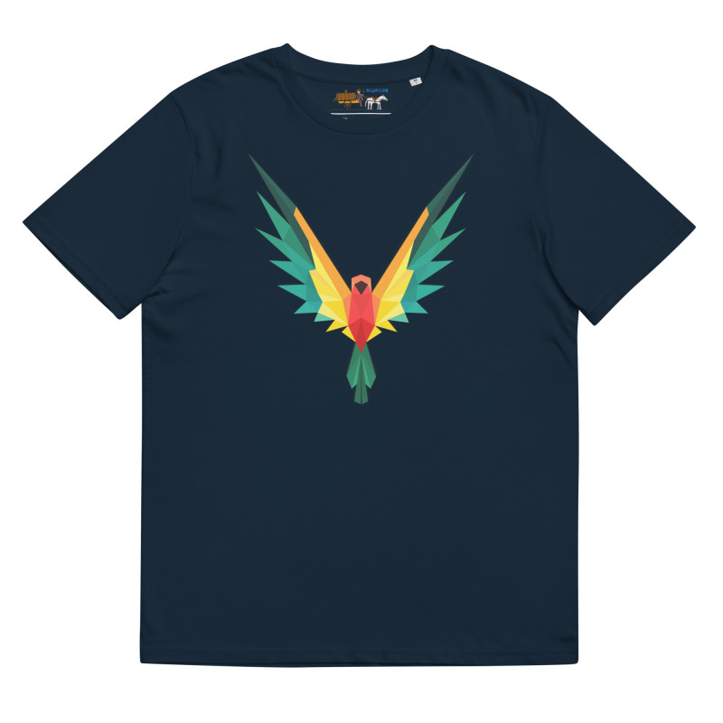 Camiseta de algodón orgánico unisex Loro Fractal