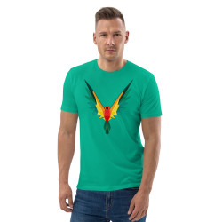Camiseta de algodón orgánico unisex Loro Fractal