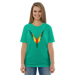 Camiseta de algodón orgánico unisex Loro Fractal
