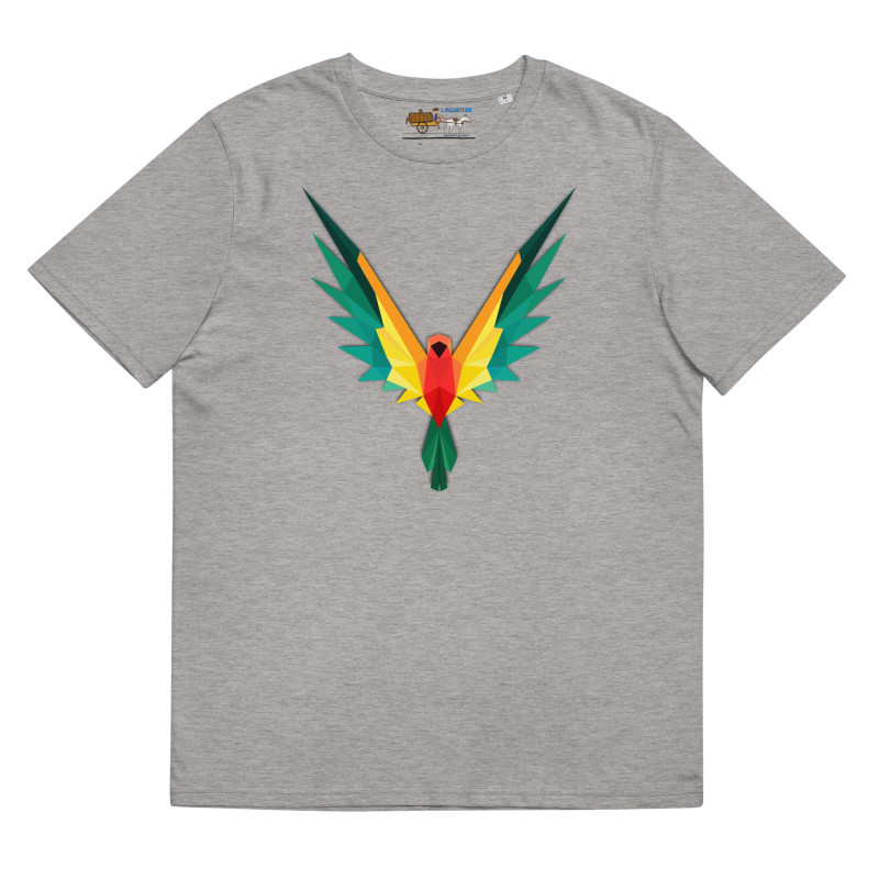 Camiseta de algodón orgánico unisex Loro Fractal