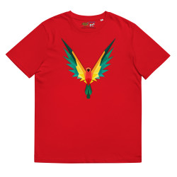 Camiseta de algodón orgánico unisex Loro Fractal