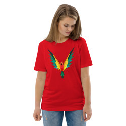 Camiseta de algodón orgánico unisex Loro Fractal
