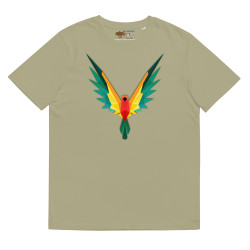 Camiseta de algodón orgánico unisex Loro Fractal