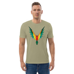 Camiseta de algodón orgánico unisex Loro Fractal