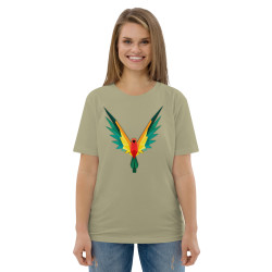 Camiseta de algodón orgánico unisex Loro Fractal