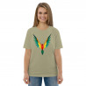 Camiseta de algodón orgánico unisex Loro Fractal