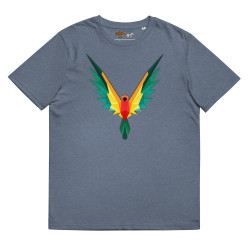 Camiseta de algodón orgánico unisex Loro Fractal