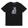 Unisex organic cotton t-shirt Fractal Colored Cat