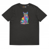 Camiseta de algodón orgánico unisex Gato Colorido