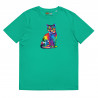 Unisex organic cotton t-shirt Fractal Colored Cat
