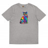 Unisex organic cotton t-shirt Fractal Colored Cat