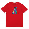 Camiseta de algodón orgánico unisex Gato Colorido
