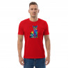 Camiseta de algodón orgánico unisex Gato Colorido