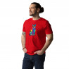 Camiseta de algodón orgánico unisex Gato Colorido