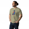 Camiseta de algodón orgánico unisex Gato Colorido