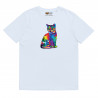 Unisex organic cotton t-shirt Fractal Colored Cat