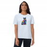 Camiseta de algodón orgánico unisex Gato Colorido