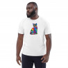 Camiseta de algodón orgánico unisex Gato Colorido